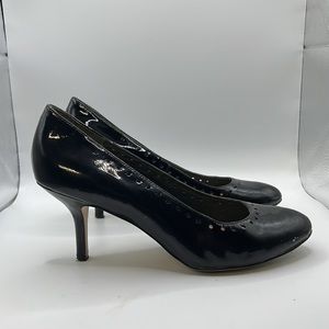 Kate Spade Black Heels Pumps Patent Perforated Womens Size 9 M